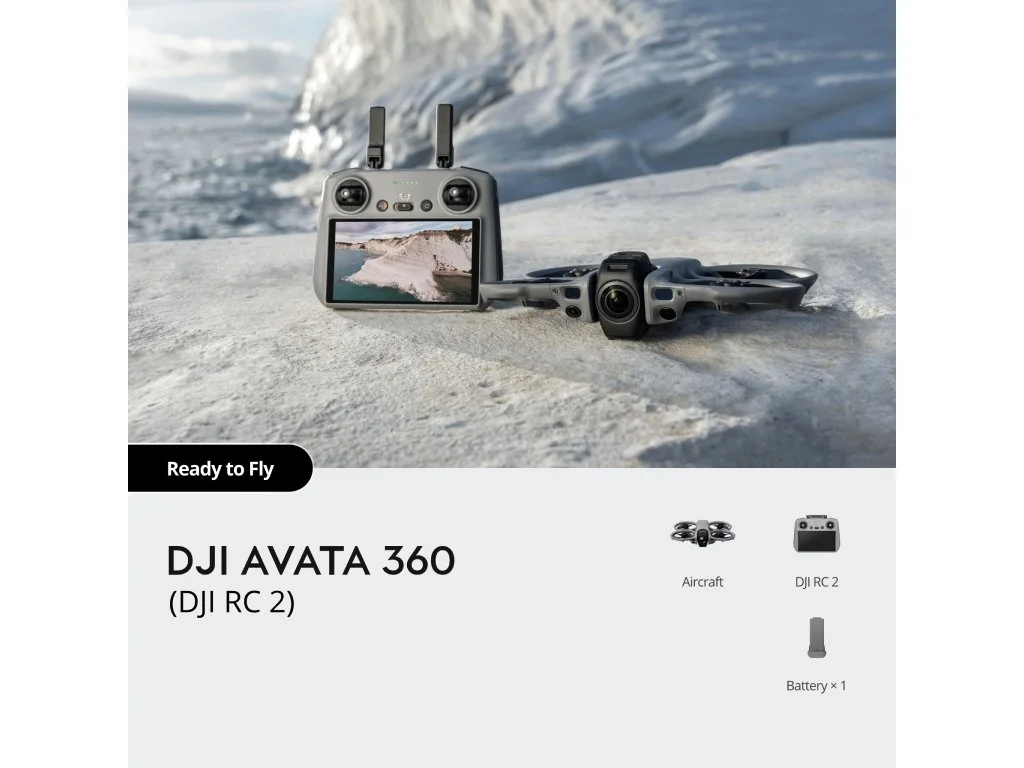 DJI Avata 360 (DJI RC 2), 1-inch Flagship Imaging, 8K/60fps HDR video, 120MP photos