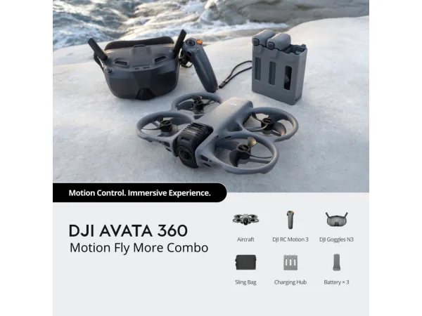 DJI Avata 360 Motion Fly More Combo (DJI Goggles N3 + DJI RC Motion 3), 8K/60fps HDR video, 120MP