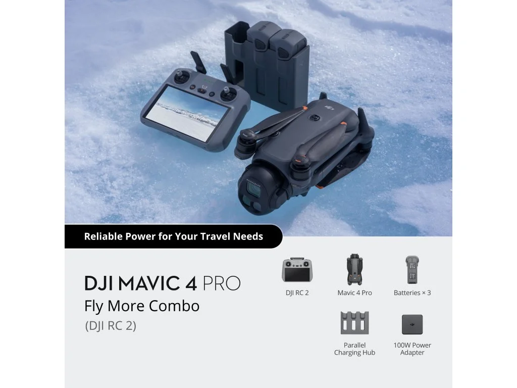 DJI Mavic 4 Pro Fly More Combo + DJI RC 2, 100MP Hasselblad Camera, 6K/60fps HDR Video, 51-Min