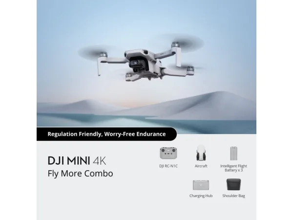 DJI MINI 4K Fly More Combo - 4K/30fps, 12MP, 4 Zoom, 31-Min Max Flight Time, 10km VT,246g, Class C0