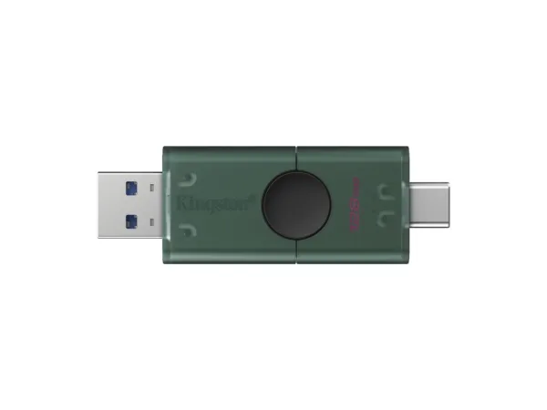 KINGSTON DataTraveler 128GB DUO USB Flash Drive, Type-A and USB Type-C, dual moving cap design