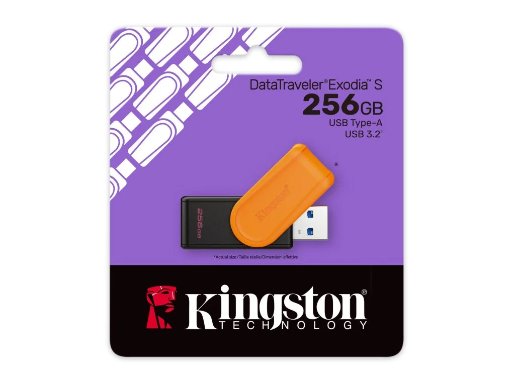 KINGSTON USB DISK DataTraveler Exodia S 256GB USB 3.2 High speed, Swivel cap, Orange