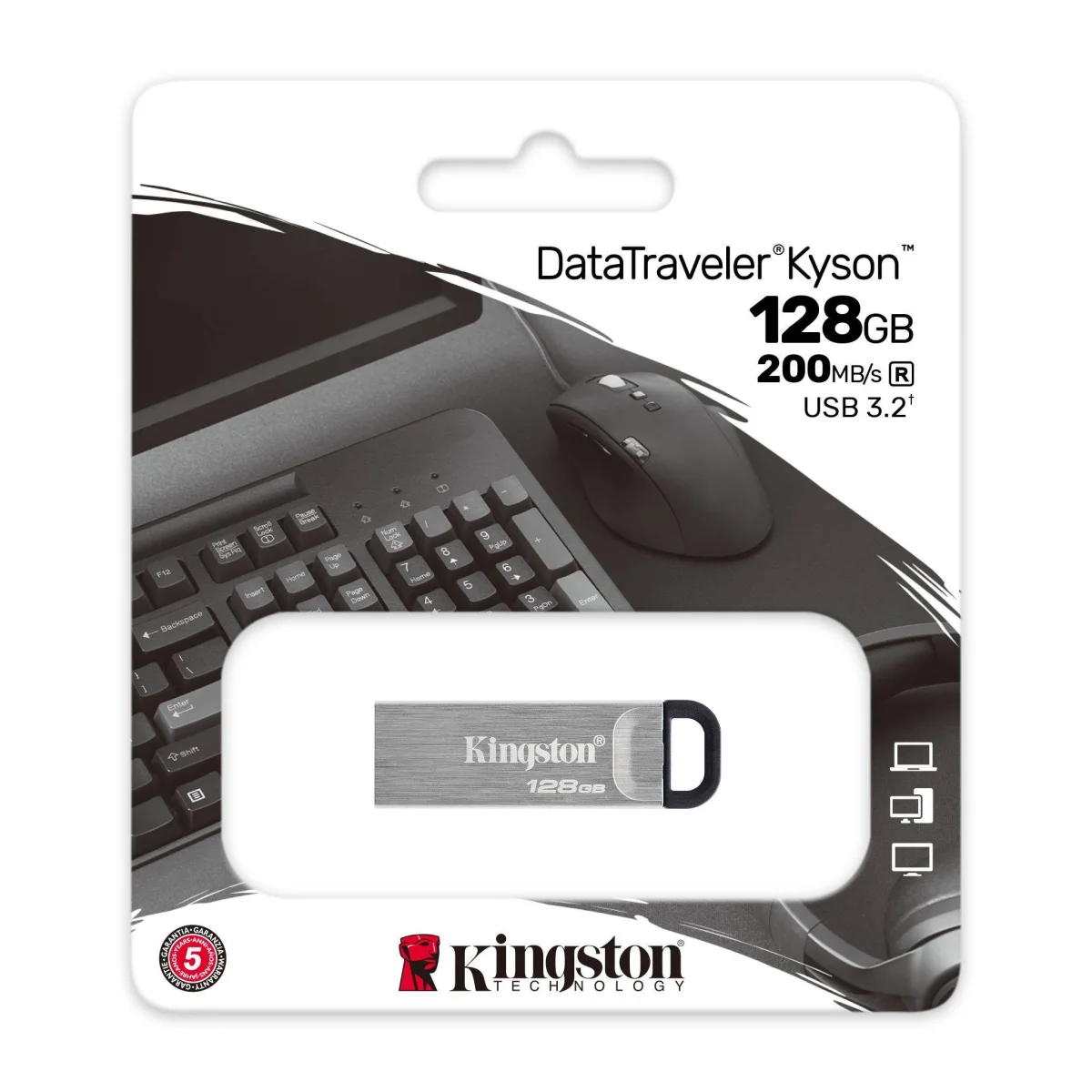 KINGSTON USB DISK DataTraveler Kyson 128GB USB 3.2 High speed, Metal Case, R/W: 200MB/s /60MB/s