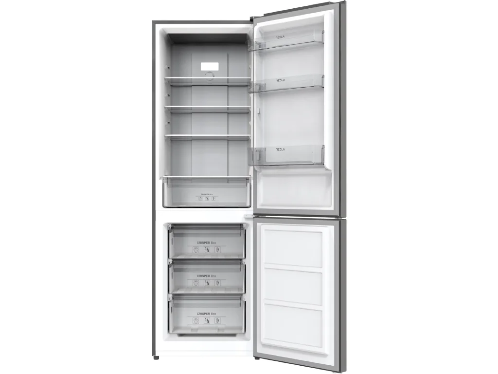 TESLA RC3201FHXE kombinovani frižider, Total No Frost, Neto: 210L+83L, 60x60x185cm, inox