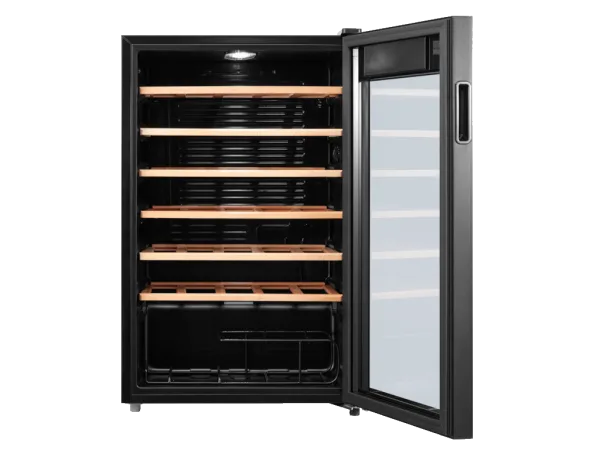 Tesla RW092M ugradna vinska vitrina, kapacitet: 34 boce, drvene police, touch control, 480x440x842