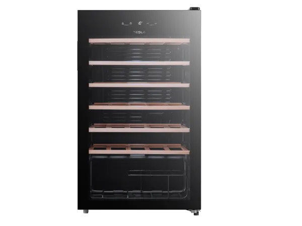 Tesla RW092M ugradna vinska vitrina, kapacitet: 34 boce, drvene police, touch control, 480x440x842