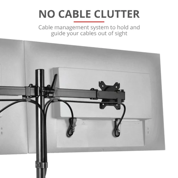 TRUST GXT 1120 Mara Dual Monitor Arm, VESA 75x75mm, 100x100mm, max 2x8kg weight, up to 32"