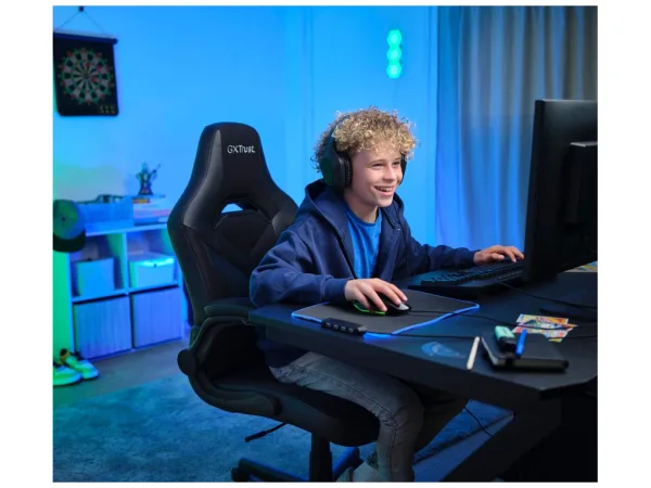 TRUST GXT 703 RIYE Gaming chair - Black, Max. weight 140 kg, Gas lift class 4