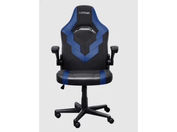 TRUST GXT 703B Riye Comfortable adjustable gaming chair,flip-up armrests,Max weight 140kg,Blue