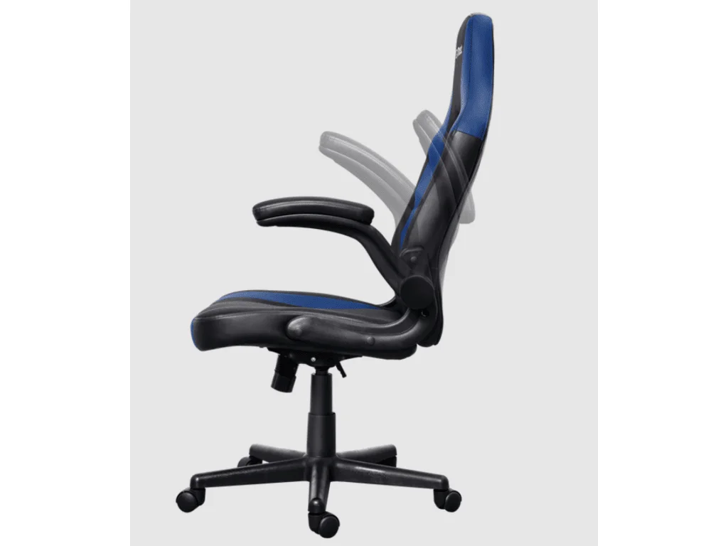 TRUST GXT 703B Riye Comfortable adjustable gaming chair,flip-up armrests,Max weight 140kg,Blue