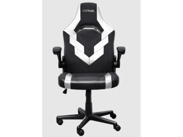 TRUST GXT 703W Riye Comfortable adjustable gaming chair,flip-up armrests, Max weight 140kg,White