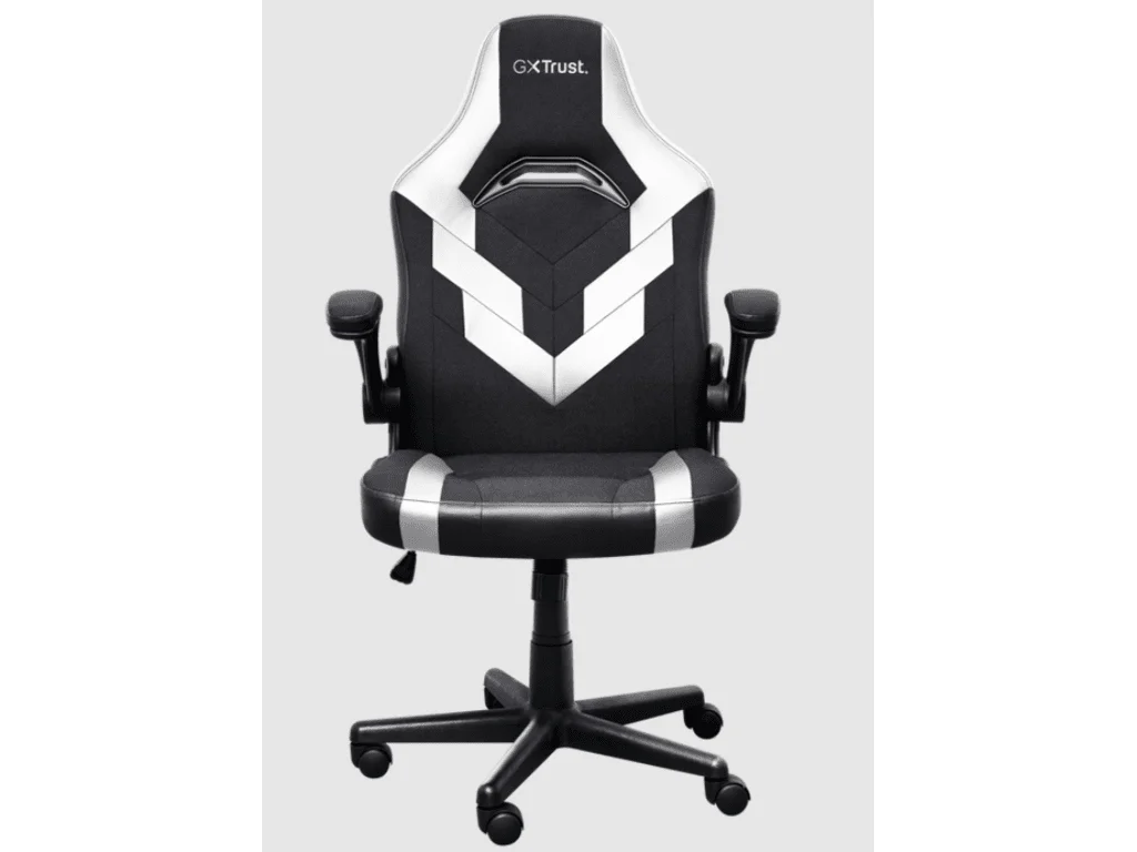 TRUST GXT 703W Riye Comfortable adjustable gaming chair,flip-up armrests, Max weight 140kg,White