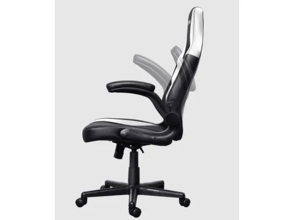 TRUST GXT 703W Riye Comfortable adjustable gaming chair,flip-up armrests, Max weight 140kg,White
