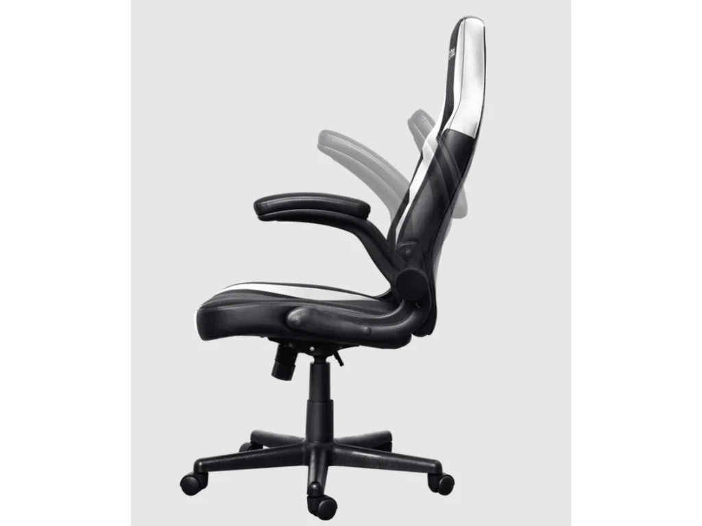 TRUST GXT 703W Riye Comfortable adjustable gaming chair,flip-up armrests, Max weight 140kg,White