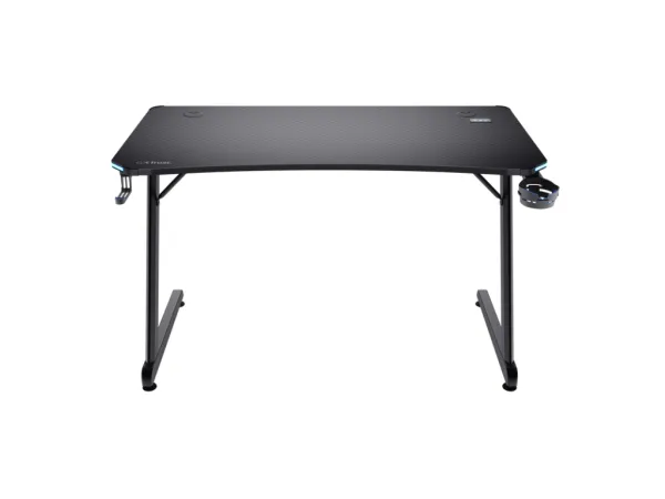 TRUST GXT709 Luminus RGB Gaming Desk Black - Cup holder, W: 1200 mm, H: 740 mm, D: 600 mm