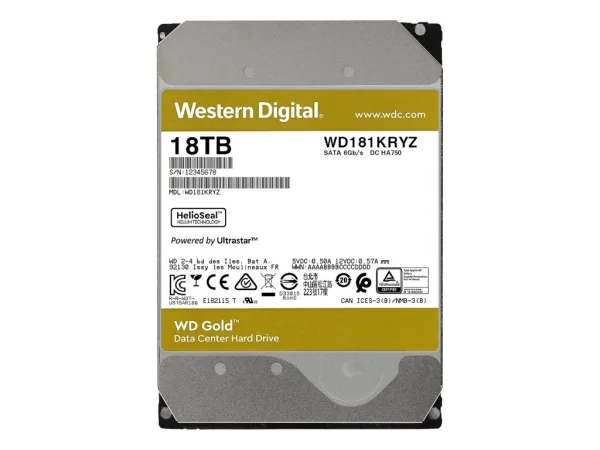 WD GOLD Enterprise HDD 18TB 3.5", 7200 RPM, 512MB Cache, up to 269MB/s transfer rate