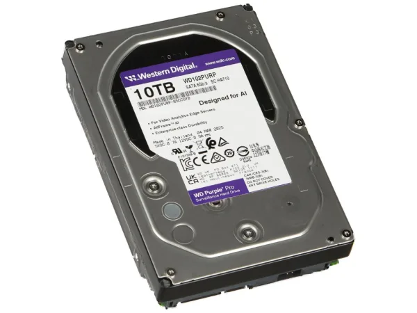 WD PURPLE PRO Surveillance HDD 10TB SATA 6 Gb/s, 512 MB Cache, 3.5", 7200 rpm, up to 272MB/s