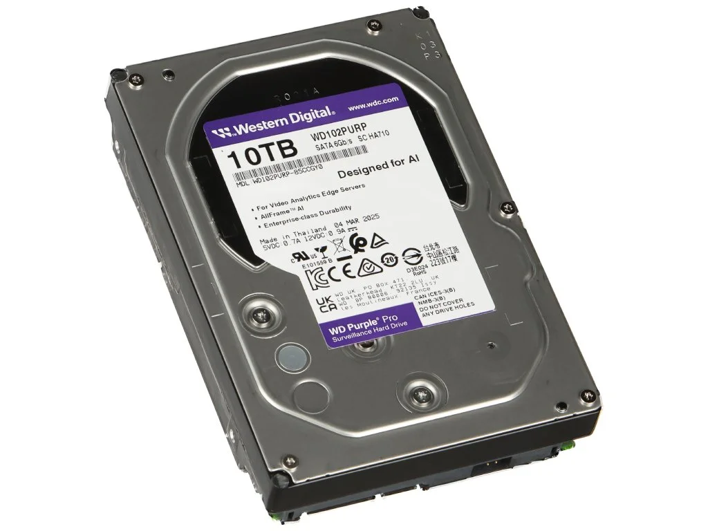 WD PURPLE PRO Surveillance HDD 10TB SATA 6 Gb/s, 512 MB Cache, 3.5", 7200 rpm, up to 272MB/s