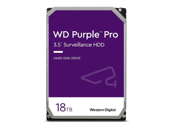 WD PURPLE PRO Surveillance HDD 18TB SATA 6 Gb/s, 512 MB Cache, 3.5", 7200 rpm, up to 272MB/s, CMR