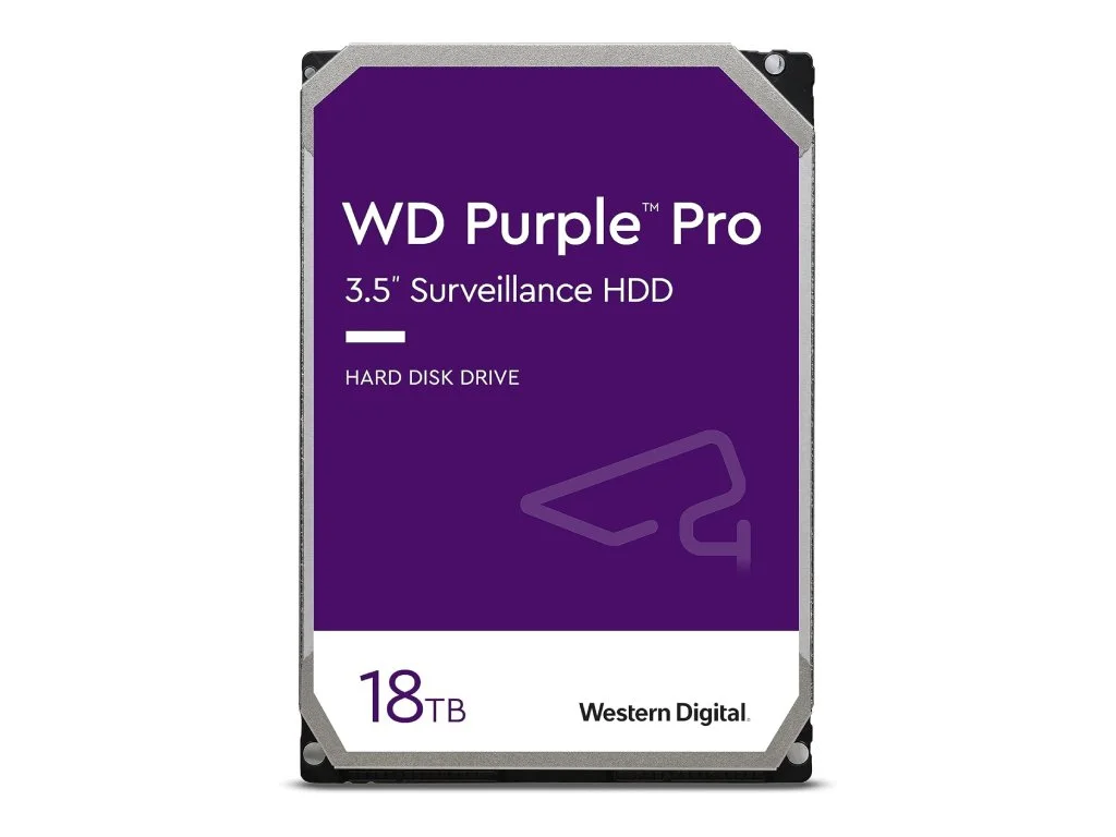 WD PURPLE PRO Surveillance HDD 18TB SATA 6 Gb/s, 512 MB Cache, 3.5", 7200 rpm, up to 272MB/s, CMR
