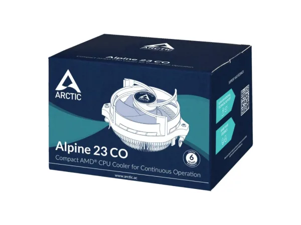 ARCTIC Alpine 23 CO Compact AMD CPU Cooler, 90 mm Fan, 2002700 rpm, Dual Ball Bearing, AM5, AM4