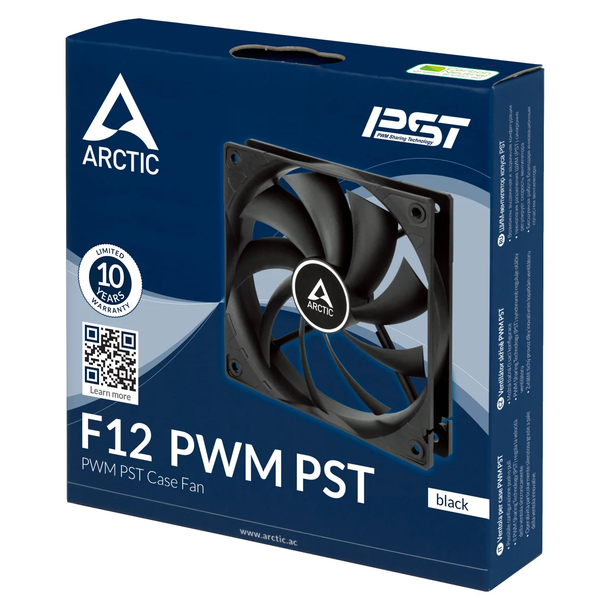 ARCTIC F12 PWM PST 120mm PWM Fan with Cable Splitter, 230-1350 rpm, 4-Pin Connector + 4-Pin socket
