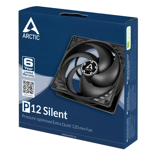 ARCTIC P12 Pressure-optimised Extra Quiet 120 mm Fan, 1050 rpm, Fluid Dynamic Bearing, 3-Pin