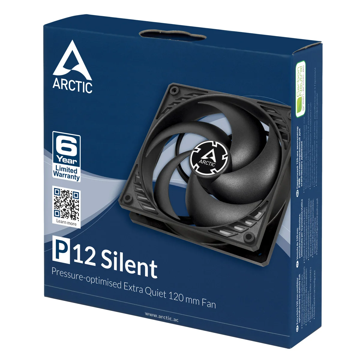 ARCTIC P12 Pressure-optimised Extra Quiet 120 mm Fan, 1050 rpm, Fluid Dynamic Bearing, 3-Pin