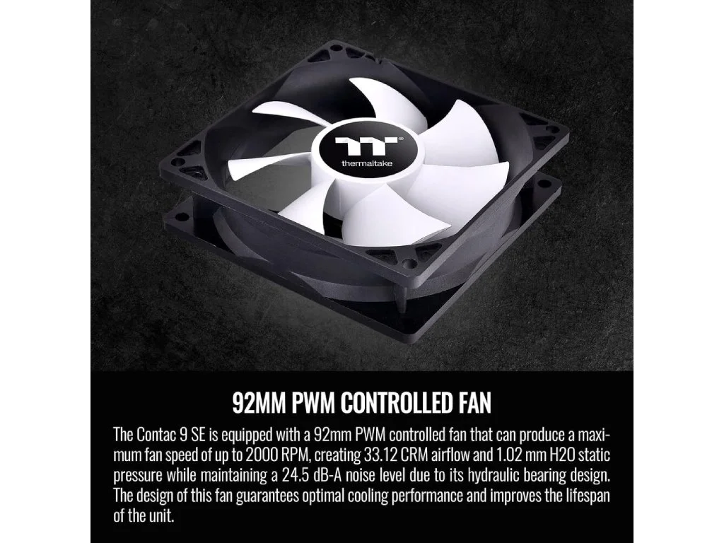 THERMALTAKE Contac 9 SE CPU Cooler 92mm PWM, 120 W, PWM 800-2000 RPM, 4 pin PWM, INTEL/AMD