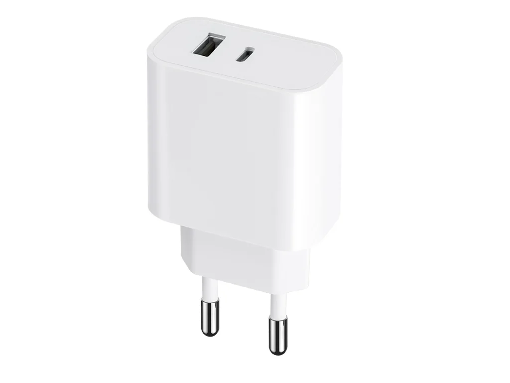 Maxlife MXTC-06 PD QC charger 1x USB-C 1x USB 30W white