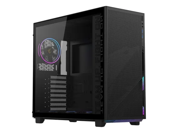 GIGABYTE AORUS C400 Gaming ATX Tower Case, Pre-installed 4 ARGB PWM fans, USB 3.0 x2, 40L, Black