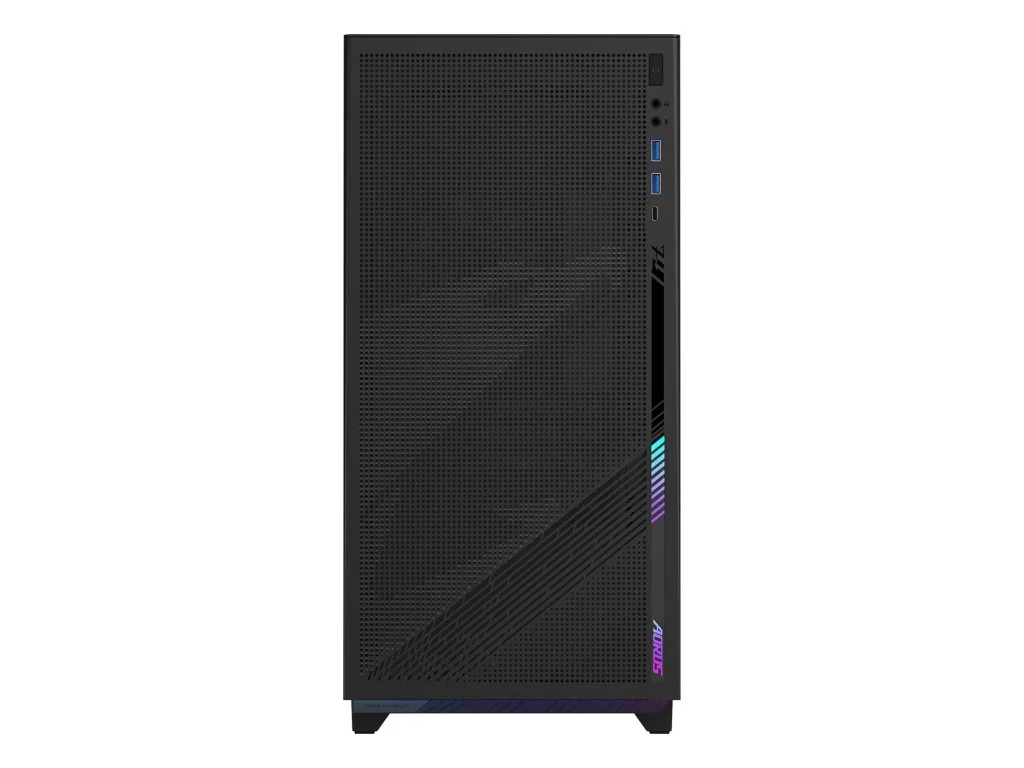 GIGABYTE AORUS C400 Gaming ATX Tower Case, Pre-installed 4 ARGB PWM fans, USB 3.0 x2, 40L, Black