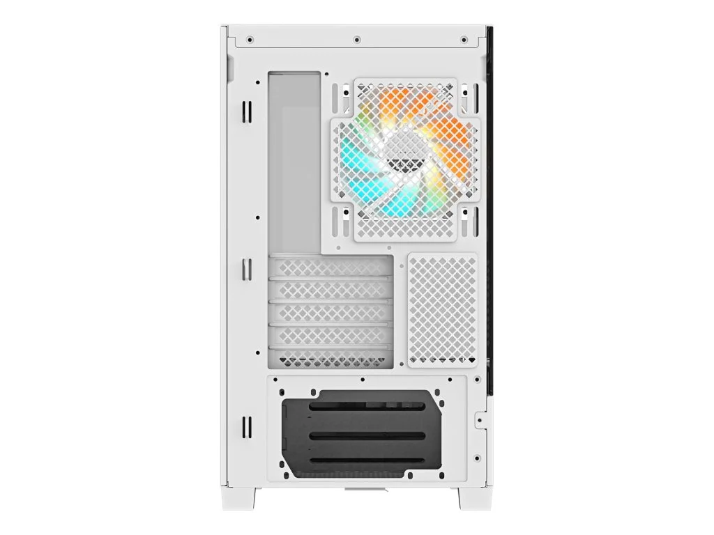 GIGABYTE C201 Panoramic ICE Mid Tower PC Case(mini-ITX/m-ATX), Pre-installed 3 ARGB fans,USB*2,White