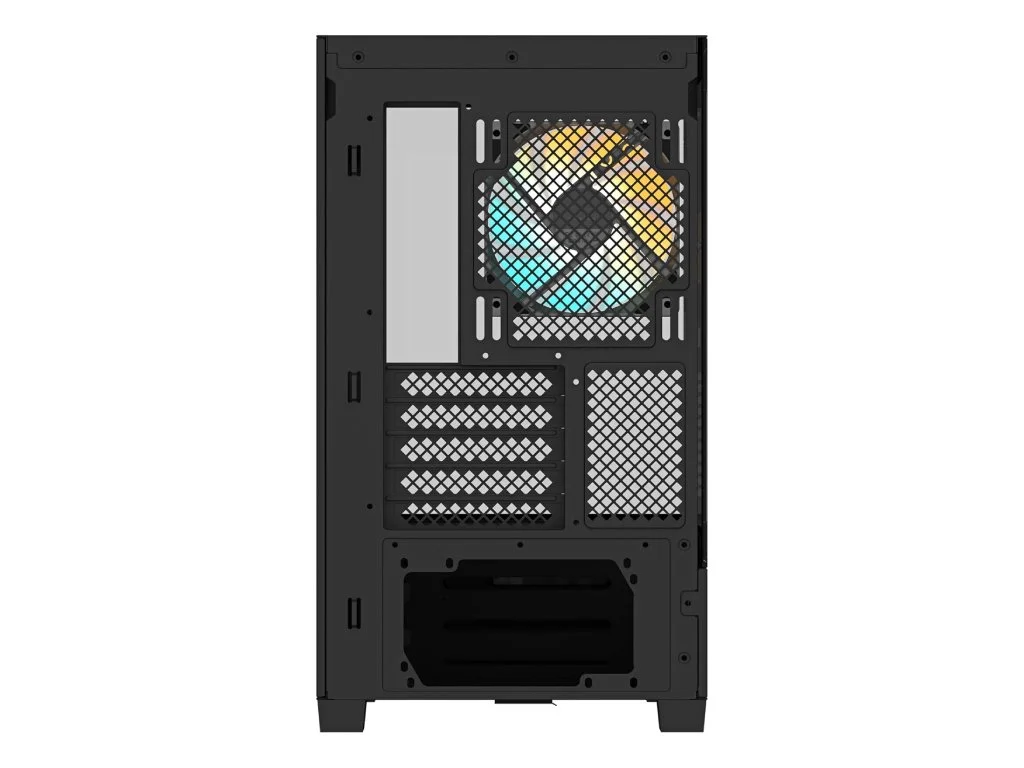 GIGABYTE C201 Panoramic Mid Tower PC Case(mini-ITX/m-ATX), Pre-installed 3 ARGB fans, USB*2, Black