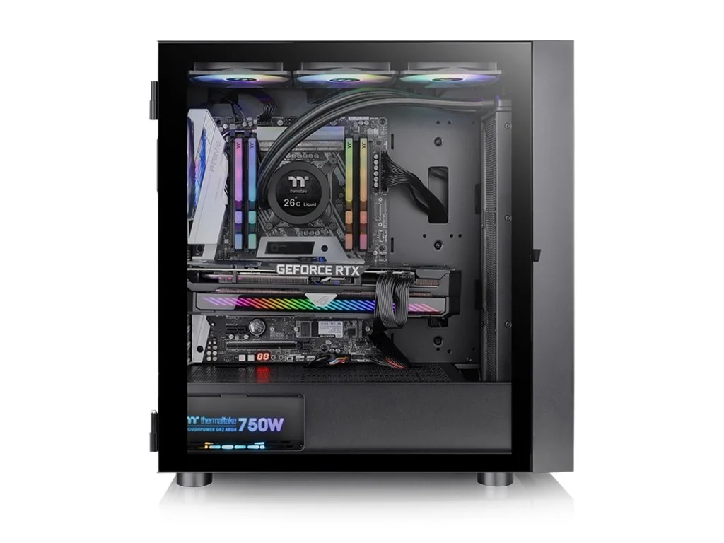 THERMALTAKE H570 TG ARGB Mid Tower, Tempered Glass/Mesh Front Panel/120mm ARGB Lite Fan*3/USB 3.0*2