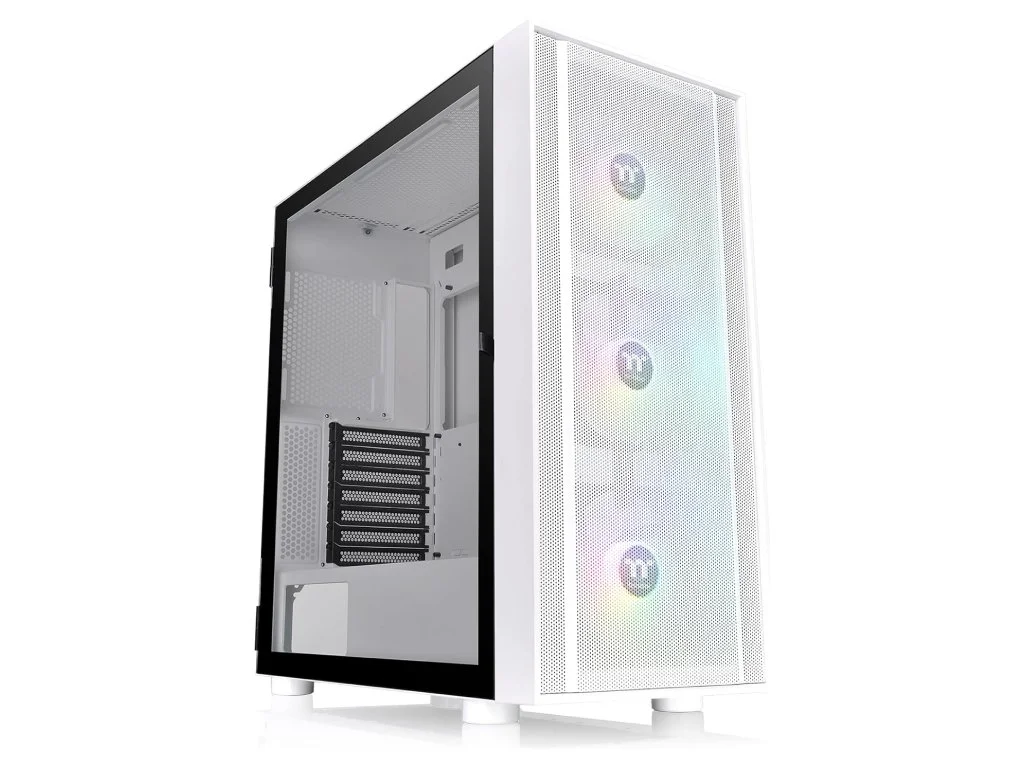 THERMALTAKE H570 TG Snow ARGB Mid Tower, Tempered Glass/Mesh Front Panel/120mm ARGB Lite Fan*3/USB
