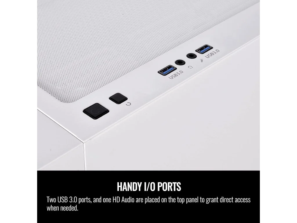THERMALTAKE H570 TG Snow ARGB Mid Tower, Tempered Glass/Mesh Front Panel/120mm ARGB Lite Fan*3/USB