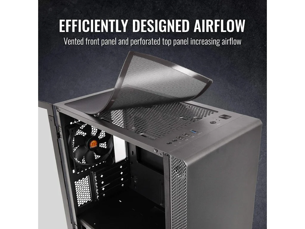 THERMALTAKE S100 Tempered Glass Micro Chassis, 120mm Standard Fan*1,USB 2.0*2/USB 3.0