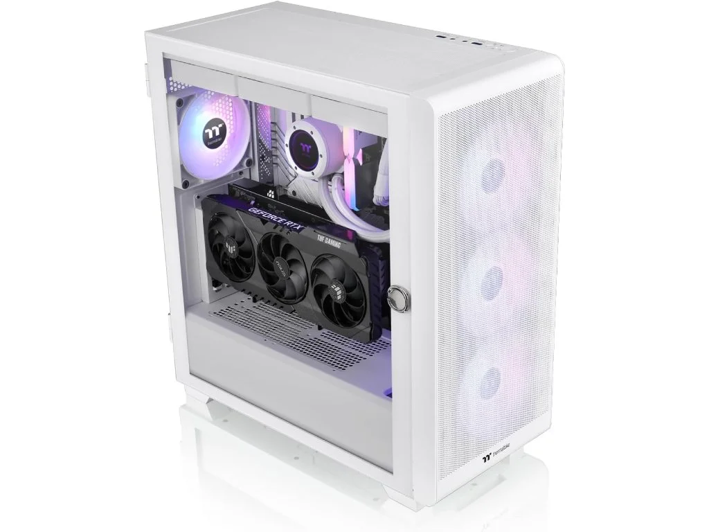 THERMALTAKE S250 TG Snow ARGB Mid Tower Chassis, Mesh, 4x CT120 120mm ARGB Fans, USB 3.0 x 2