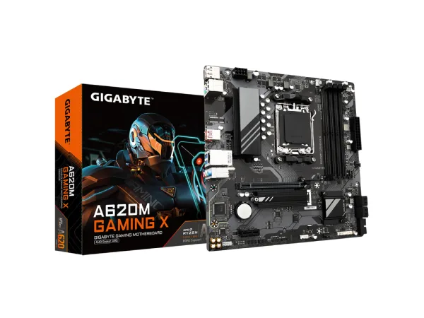 GIGABYTE AMD MB A620M GAMING X, 4*DDR5 8000MHz, PCIe 4.0 x4 M.2, GbE LAN, RAID, DP/HDMI, AM5
