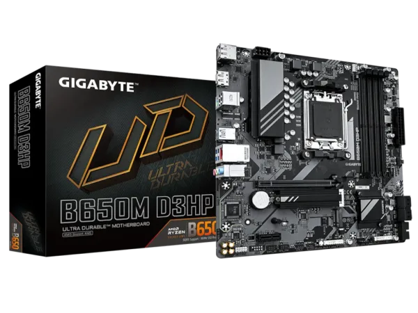 GIGABYTE AMD Ryzen MB B650M D3HP, 4*DDR5 7600MHz, PCIe 4.0, AM5 Socket, 2.5GbE LAN, 2*DP/HDMI
