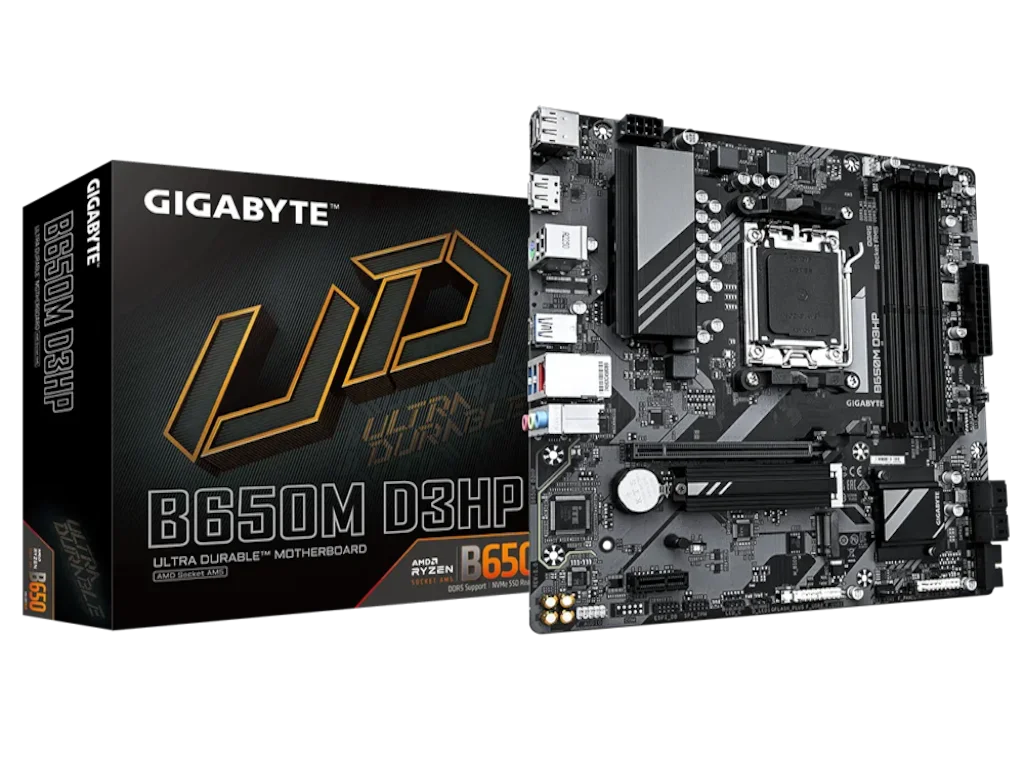 GIGABYTE AMD Ryzen MB B650M D3HP, 4*DDR5 7600MHz, PCIe 4.0, AM5 Socket, 2.5GbE LAN, 2*DP/HDMI