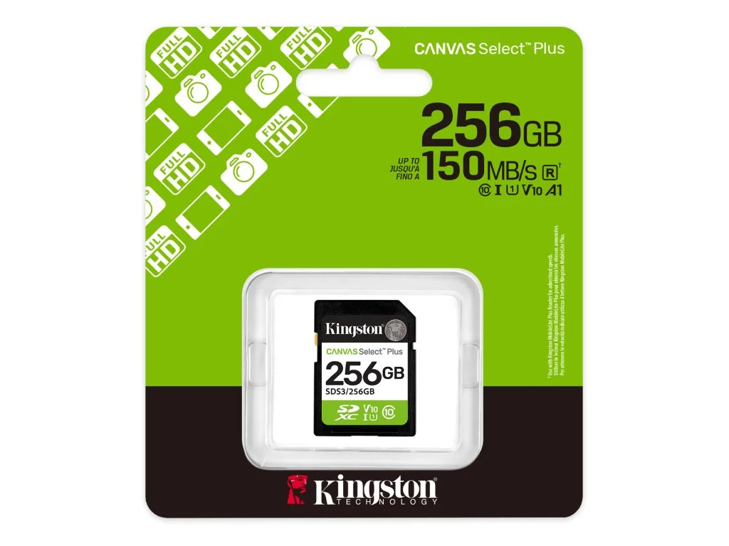 KINGSTON SDXC Card 256GB CANVAS Select Plus C10, UHS-I, V10, up to 150 MB/s