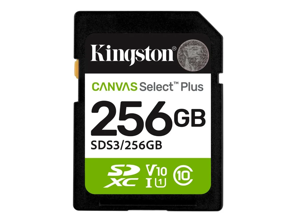 KINGSTON SDXC Card 256GB CANVAS Select Plus C10, UHS-I, V10, up to 150 MB/s