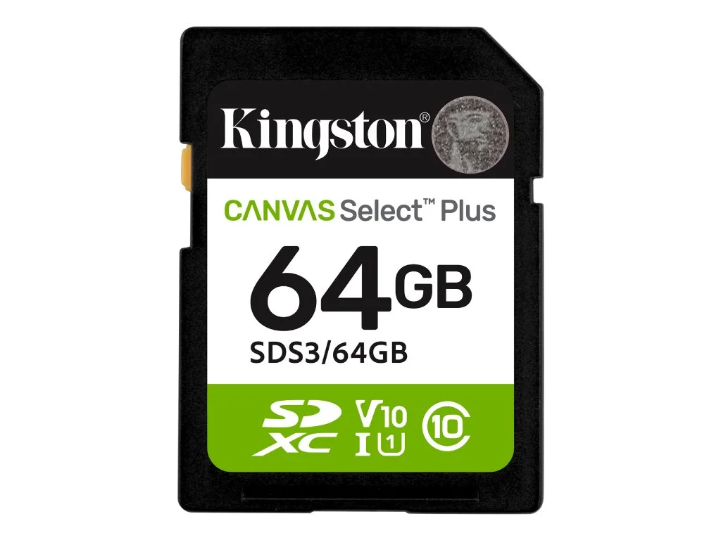 KINGSTON SDXC Card 64GB CANVAS Select Plus C10, UHS-I, V10, up to 100 MB/s