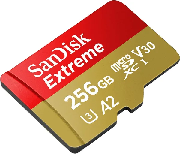 SanDisk Extreme microSDXC 256GB + SD adapter, up to Read/Write(MB/s): 190/130, A2, C10, V30,UHS-I,U3