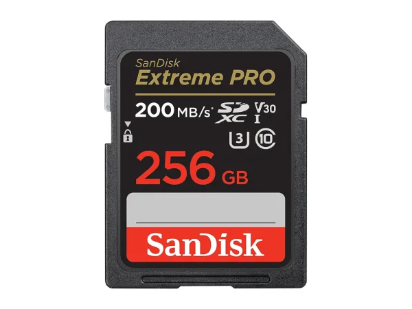 SanDisk Extreme PRO 256GB SDXC Card, up to Read/Write(MB/s): 200/140, UHS-I, Class 10, U3, V30