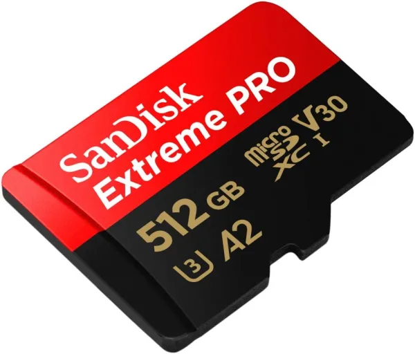 SanDisk Extreme PRO microSDXC 512GB + SD adapter,up to Read/Write(MB/s): 200/140,A2,C10,V30,UHS-I,U3