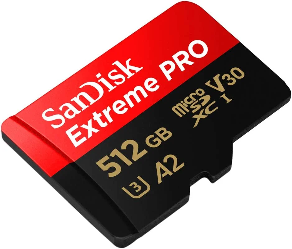 SanDisk Extreme PRO microSDXC 512GB + SD adapter,up to Read/Write(MB/s): 200/140,A2,C10,V30,UHS-I,U3