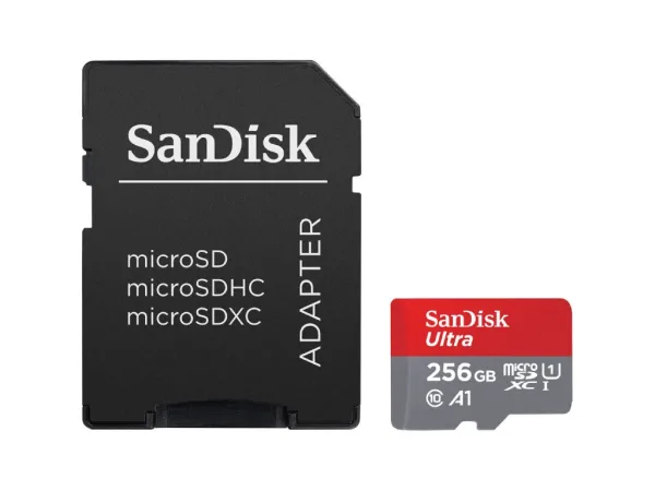 SanDisk Ultra microSD Card 256GB +  SD Adapter, 150 MB/s, Class 10 / UHS-I U1 / A1